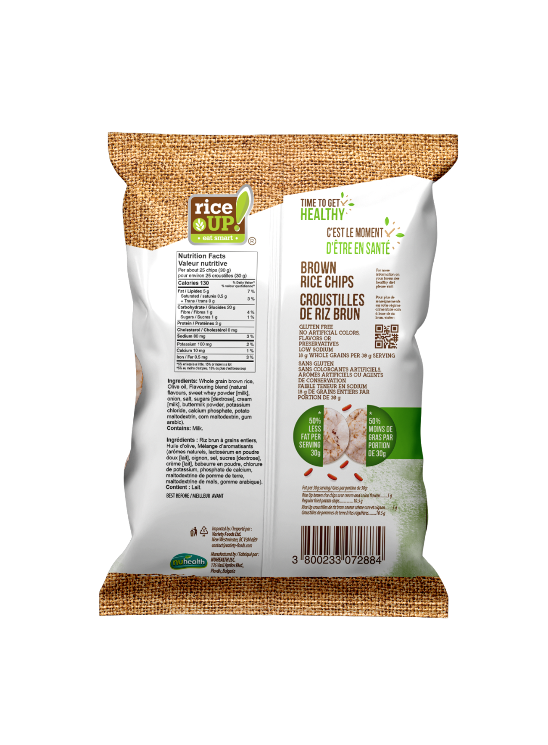 Rice Chips Sour Cream and Onion Flavour